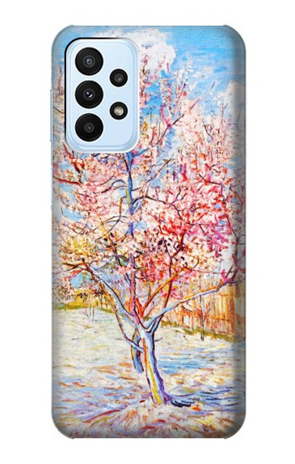W2450 Van Gogh Peach Tree Blossom Hülle Schutzhülle Taschen und Leder Flip für Samsung Galaxy A23