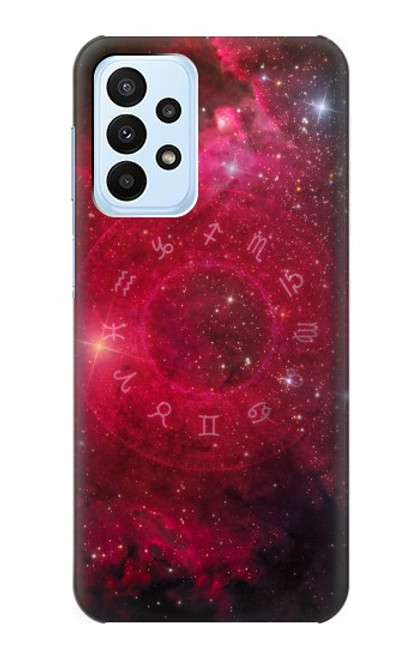 W3368 Zodiac Red Galaxy Hülle Schutzhülle Taschen und Leder Flip für Samsung Galaxy A23
