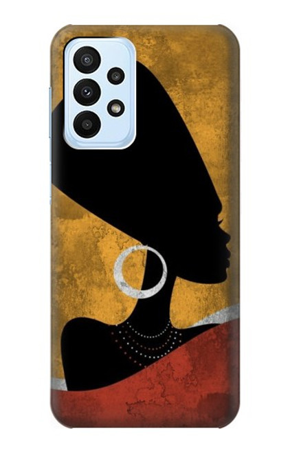 W3453 African Queen Nefertiti Silhouette Hülle Schutzhülle Taschen und Leder Flip für Samsung Galaxy A23
