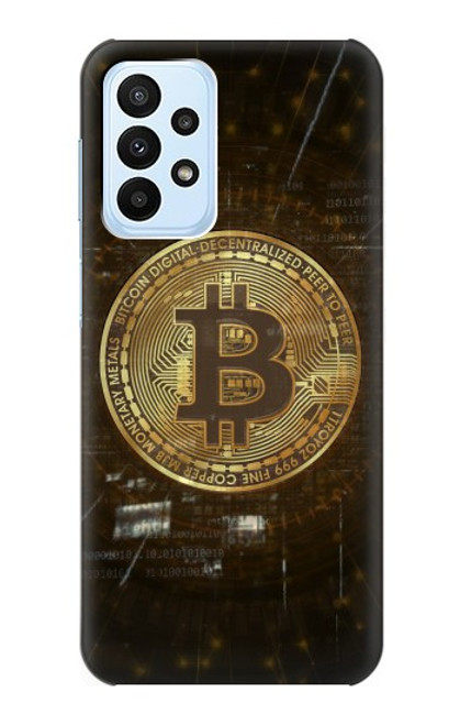 W3798 Cryptocurrency Bitcoin Hülle Schutzhülle Taschen und Leder Flip für Samsung Galaxy A23