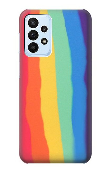 W3799 Cute Vertical Watercolor Rainbow Hülle Schutzhülle Taschen und Leder Flip für Samsung Galaxy A23