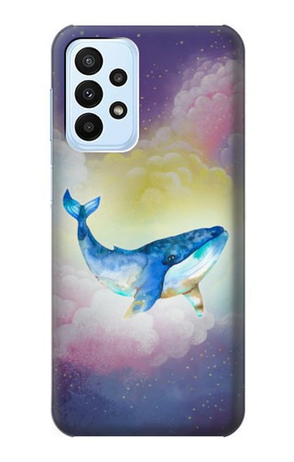 W3802 Dream Whale Pastel Fantasy Hülle Schutzhülle Taschen und Leder Flip für Samsung Galaxy A23