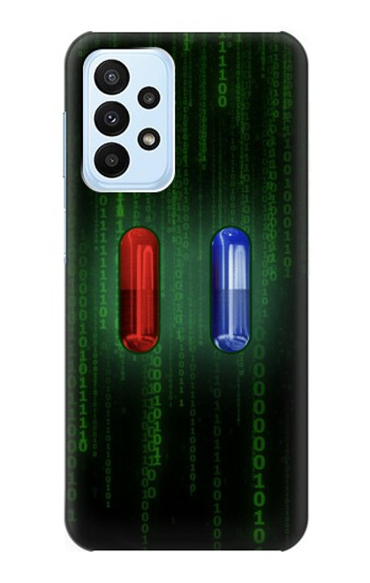 W3816 Red Pill Blue Pill Capsule Hülle Schutzhülle Taschen und Leder Flip für Samsung Galaxy A23