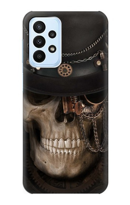 W3852 Steampunk Skull Hülle Schutzhülle Taschen und Leder Flip für Samsung Galaxy A23