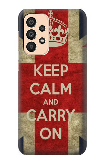 W0674 Keep Calm and Carry On Hülle Schutzhülle Taschen und Leder Flip für Samsung Galaxy A33 5G