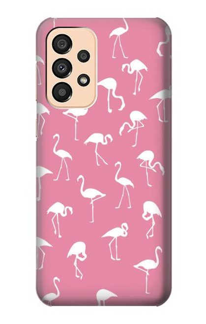 W2858 Pink Flamingo Pattern Hülle Schutzhülle Taschen und Leder Flip für Samsung Galaxy A33 5G