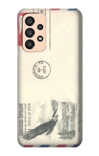W3551 Vintage Airmail Envelope Art Hülle Schutzhülle Taschen und Leder Flip für Samsung Galaxy A33 5G