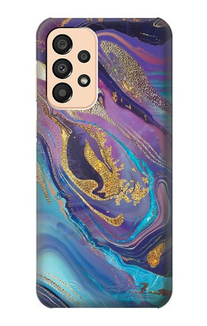 W3676 Colorful Abstract Marble Stone Hülle Schutzhülle Taschen und Leder Flip für Samsung Galaxy A33 5G