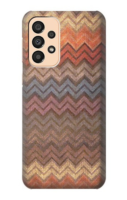 W3752 Zigzag Fabric Pattern Graphic Printed Hülle Schutzhülle Taschen und Leder Flip für Samsung Galaxy A33 5G