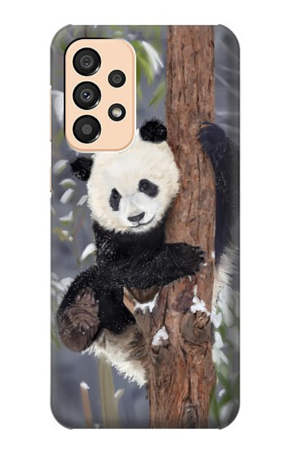 W3793 Cute Baby Panda Snow Painting Hülle Schutzhülle Taschen und Leder Flip für Samsung Galaxy A33 5G