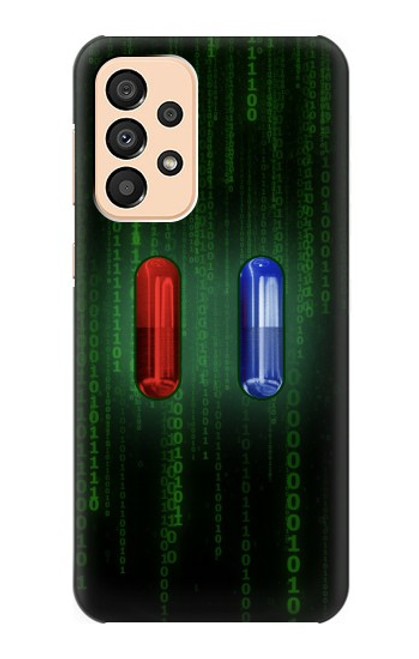 W3816 Red Pill Blue Pill Capsule Hülle Schutzhülle Taschen und Leder Flip für Samsung Galaxy A33 5G