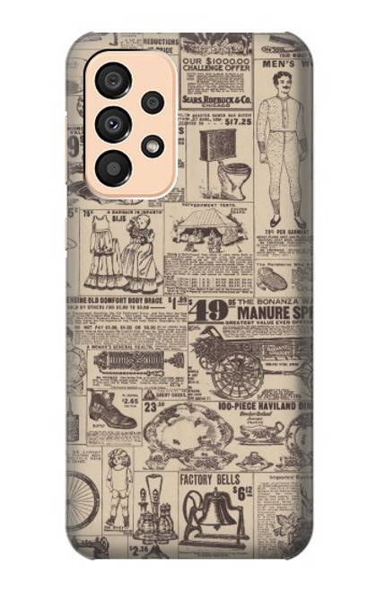 W3819 Retro Vintage Paper Hülle Schutzhülle Taschen und Leder Flip für Samsung Galaxy A33 5G