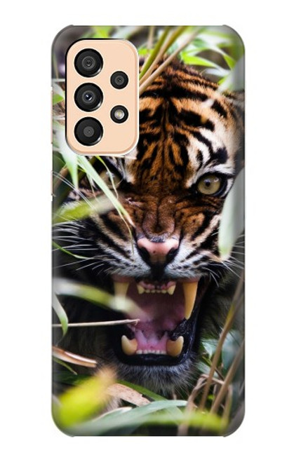 W3838 Barking Bengal Tiger Hülle Schutzhülle Taschen und Leder Flip für Samsung Galaxy A33 5G