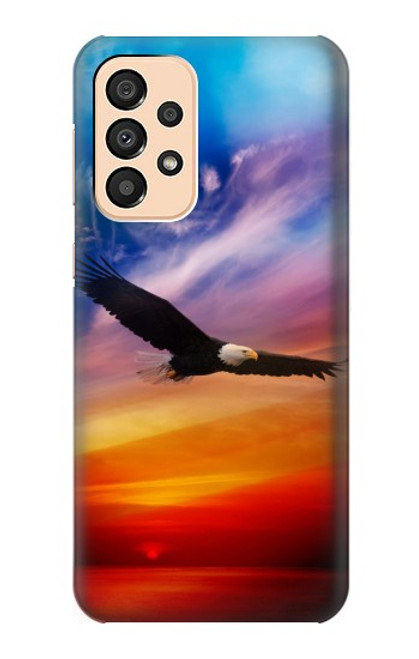 W3841 Bald Eagle Flying Colorful Sky Hülle Schutzhülle Taschen und Leder Flip für Samsung Galaxy A33 5G