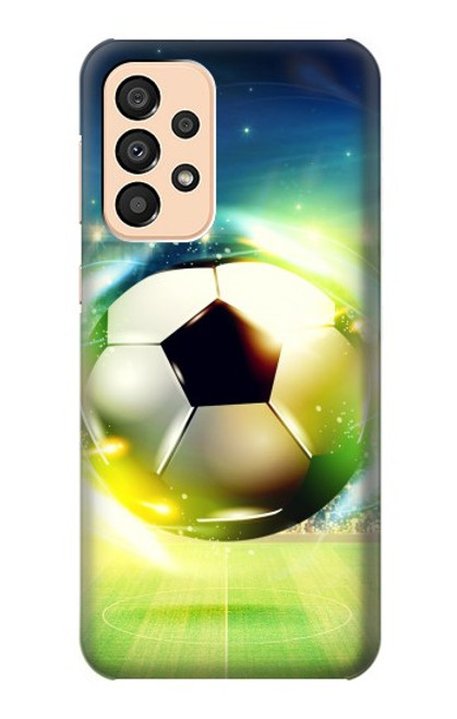 W3844 Glowing Football Soccer Ball Hülle Schutzhülle Taschen und Leder Flip für Samsung Galaxy A33 5G