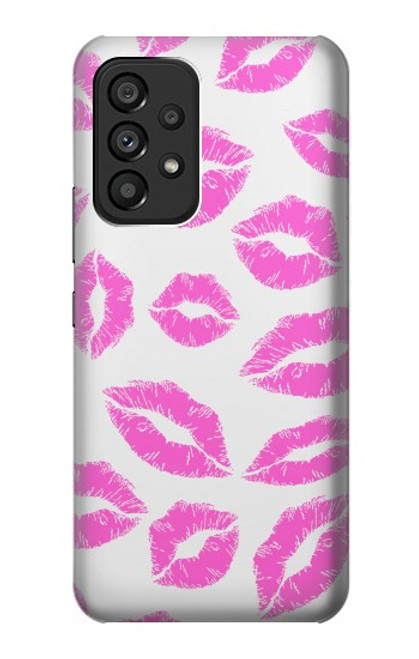 W2214 Pink Lips Kisses Hülle Schutzhülle Taschen und Leder Flip für Samsung Galaxy A53 5G