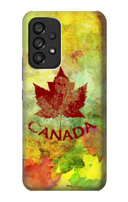 W2523 Canada Autumn Maple Leaf Hülle Schutzhülle Taschen und Leder Flip für Samsung Galaxy A53 5G