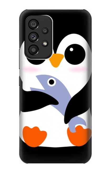 W2631 Cute Baby Penguin Hülle Schutzhülle Taschen und Leder Flip für Samsung Galaxy A53 5G