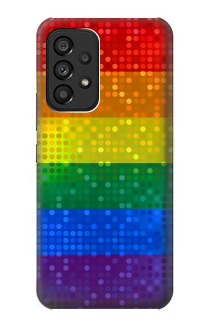 W2683 Rainbow LGBT Pride Flag Hülle Schutzhülle Taschen und Leder Flip für Samsung Galaxy A53 5G