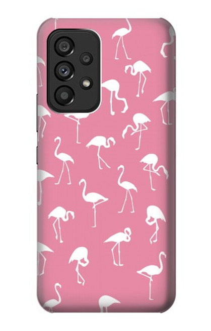 W2858 Pink Flamingo Pattern Hülle Schutzhülle Taschen und Leder Flip für Samsung Galaxy A53 5G