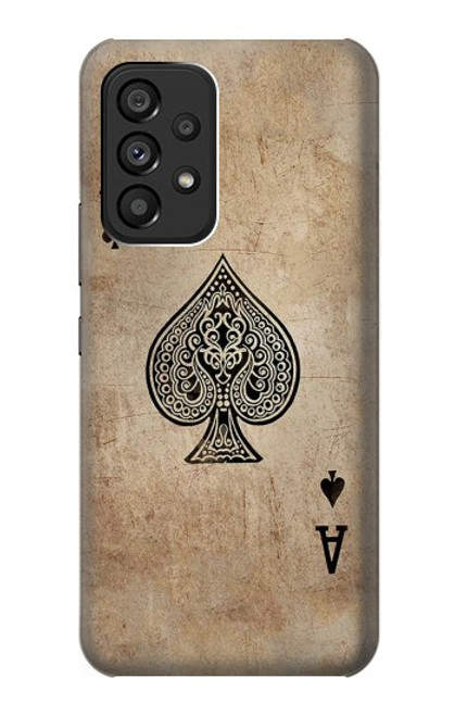 W2928 Vintage Spades Ace Card Hülle Schutzhülle Taschen und Leder Flip für Samsung Galaxy A53 5G