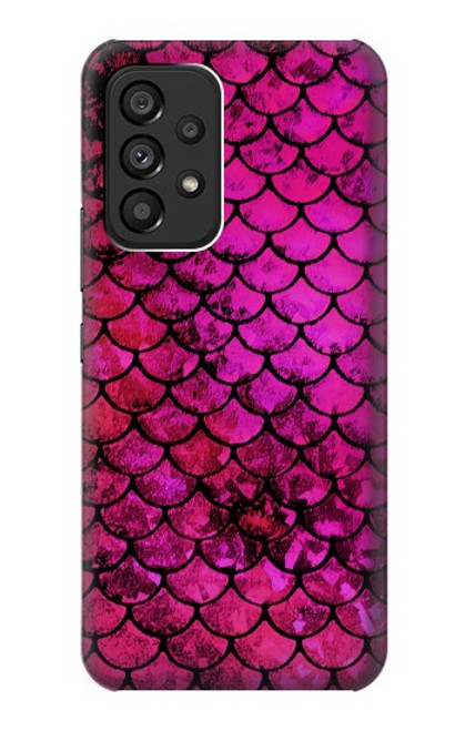 W3051 Pink Mermaid Fish Scale Hülle Schutzhülle Taschen und Leder Flip für Samsung Galaxy A53 5G