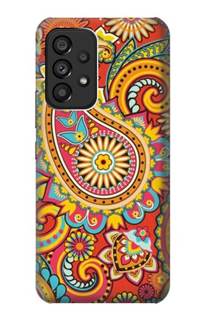 W3402 Floral Paisley Pattern Seamless Hülle Schutzhülle Taschen und Leder Flip für Samsung Galaxy A53 5G