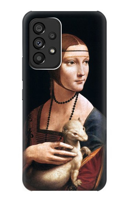 W3471 Lady Ermine Leonardo da Vinci Hülle Schutzhülle Taschen und Leder Flip für Samsung Galaxy A53 5G