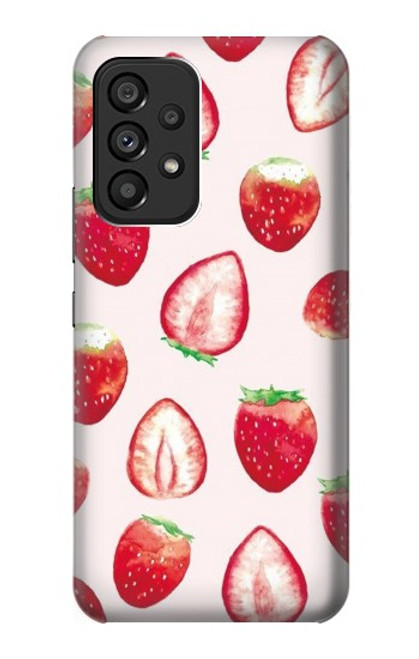 W3481 Strawberry Hülle Schutzhülle Taschen und Leder Flip für Samsung Galaxy A53 5G