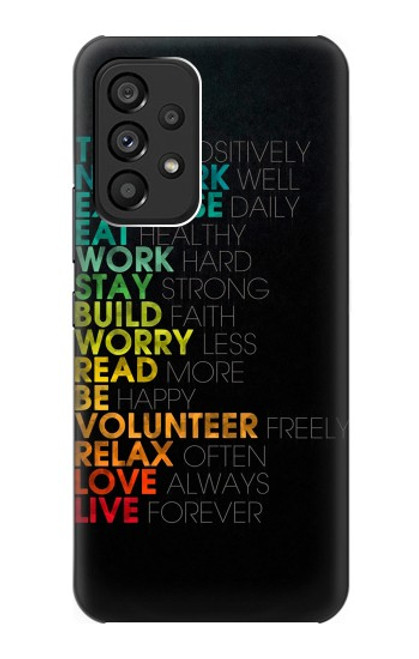 W3523 Think Positive Words Quotes Hülle Schutzhülle Taschen und Leder Flip für Samsung Galaxy A53 5G