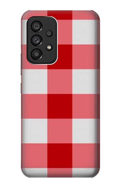 W3535 Red Gingham Hülle Schutzhülle Taschen und Leder Flip für Samsung Galaxy A53 5G