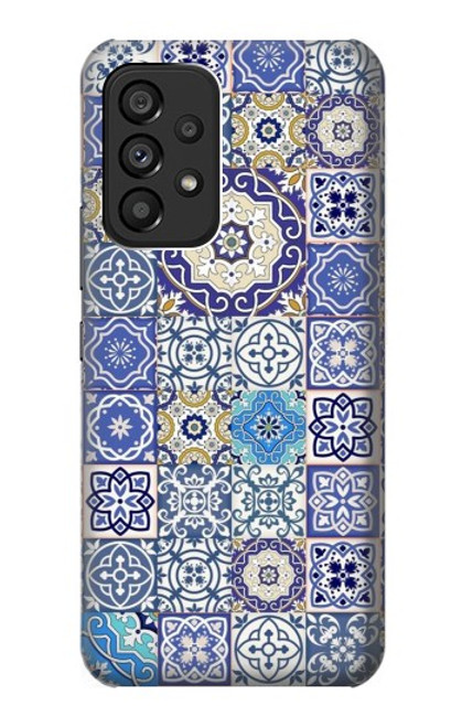 W3537 Moroccan Mosaic Pattern Hülle Schutzhülle Taschen und Leder Flip für Samsung Galaxy A53 5G