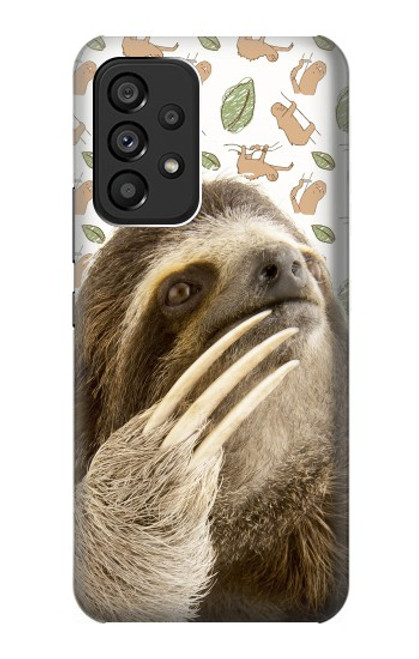 W3559 Sloth Pattern Hülle Schutzhülle Taschen und Leder Flip für Samsung Galaxy A53 5G