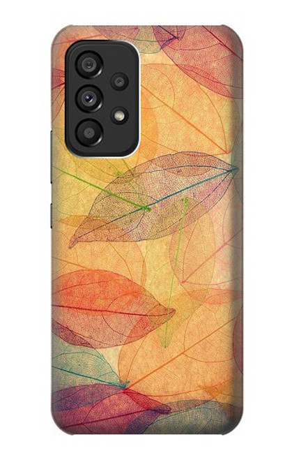 W3686 Fall Season Leaf Autumn Hülle Schutzhülle Taschen und Leder Flip für Samsung Galaxy A53 5G