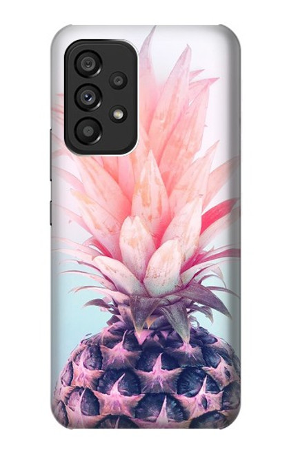 W3711 Pink Pineapple Hülle Schutzhülle Taschen und Leder Flip für Samsung Galaxy A53 5G