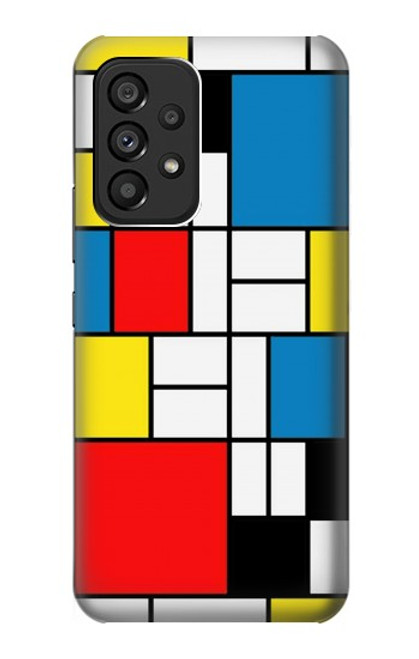 W3814 Piet Mondrian Line Art Composition Hülle Schutzhülle Taschen und Leder Flip für Samsung Galaxy A53 5G