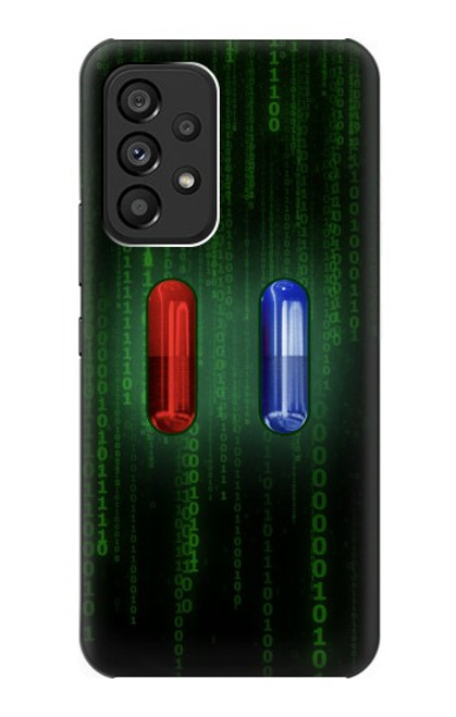 W3816 Red Pill Blue Pill Capsule Hülle Schutzhülle Taschen und Leder Flip für Samsung Galaxy A53 5G