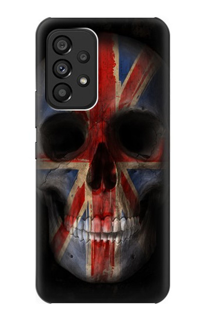 W3848 United Kingdom Flag Skull Hülle Schutzhülle Taschen und Leder Flip für Samsung Galaxy A53 5G