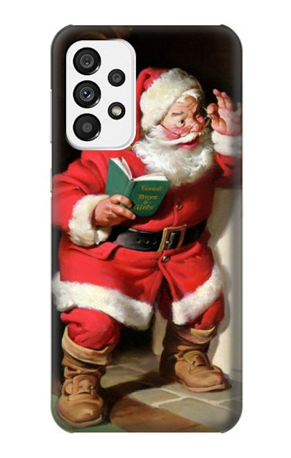 W1417 Santa Claus Merry Xmas Hülle Schutzhülle Taschen und Leder Flip für Samsung Galaxy A73 5G