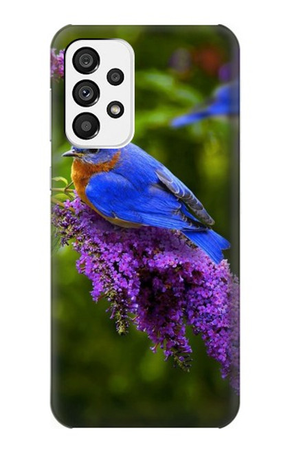 W1565 Bluebird of Happiness Blue Bird Hülle Schutzhülle Taschen und Leder Flip für Samsung Galaxy A73 5G