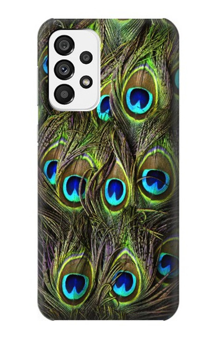 W1965 Peacock Feather Hülle Schutzhülle Taschen und Leder Flip für Samsung Galaxy A73 5G