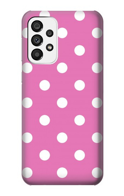 W2358 Pink Polka Dots Hülle Schutzhülle Taschen und Leder Flip für Samsung Galaxy A73 5G