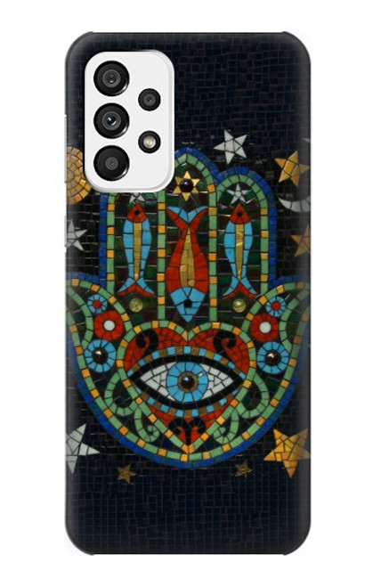 W3175 Hamsa Hand Mosaics Hülle Schutzhülle Taschen und Leder Flip für Samsung Galaxy A73 5G