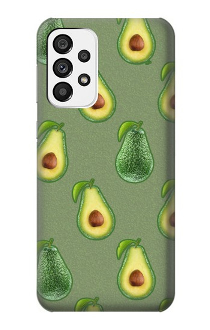 W3285 Avocado Fruit Pattern Hülle Schutzhülle Taschen und Leder Flip für Samsung Galaxy A73 5G