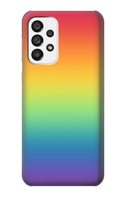 W3698 LGBT Gradient Pride Flag Hülle Schutzhülle Taschen und Leder Flip für Samsung Galaxy A73 5G