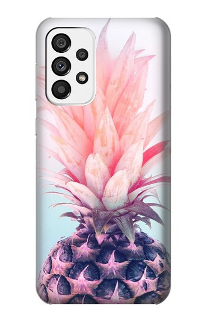 W3711 Pink Pineapple Hülle Schutzhülle Taschen und Leder Flip für Samsung Galaxy A73 5G