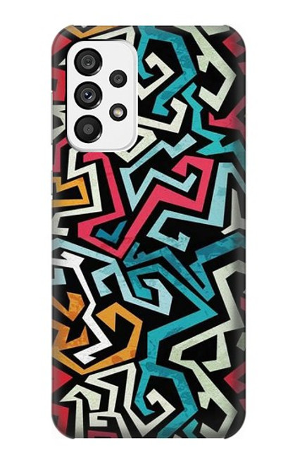 W3712 Pop Art Pattern Hülle Schutzhülle Taschen und Leder Flip für Samsung Galaxy A73 5G