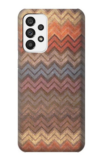 W3752 Zigzag Fabric Pattern Graphic Printed Hülle Schutzhülle Taschen und Leder Flip für Samsung Galaxy A73 5G