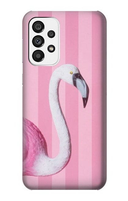 W3805 Flamingo Pink Pastel Hülle Schutzhülle Taschen und Leder Flip für Samsung Galaxy A73 5G