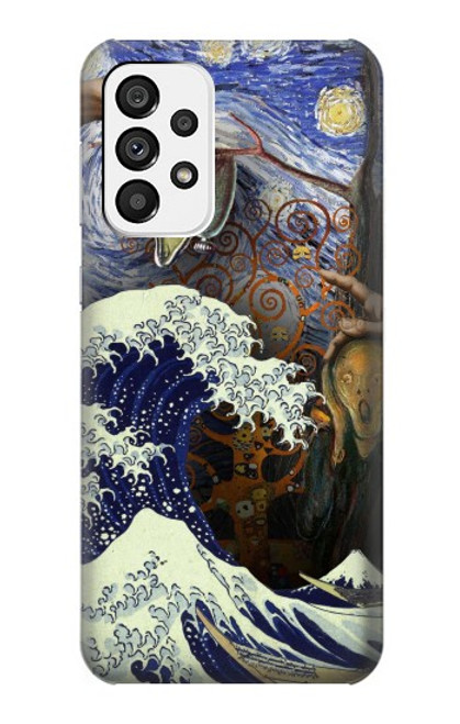 W3851 World of Art Van Gogh Hokusai Da Vinci Hülle Schutzhülle Taschen und Leder Flip für Samsung Galaxy A73 5G